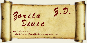 Zorilo Divić vizit kartica